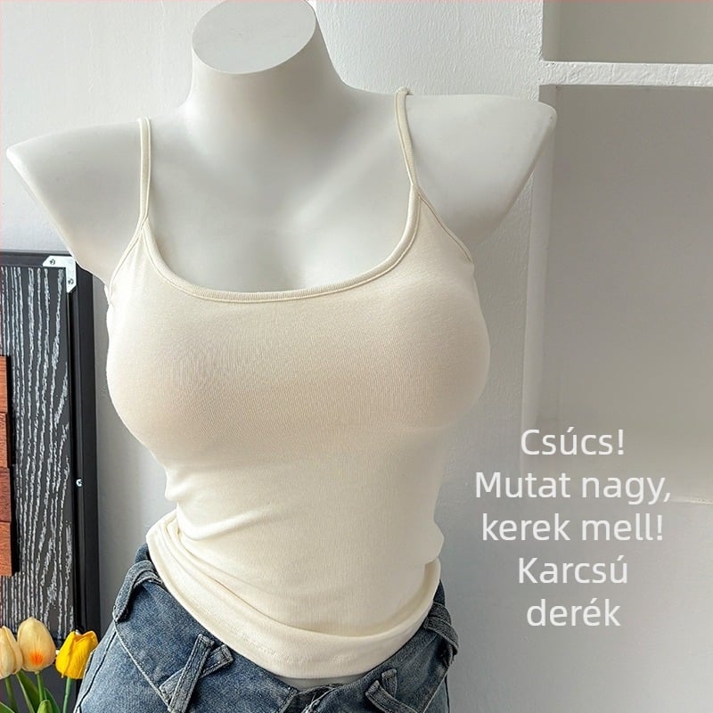 Női camisole top, street-hipster stílus, rövid hossz, magas rugalmasság, viszkóz anyag, viszkóz tartalom 90–95%