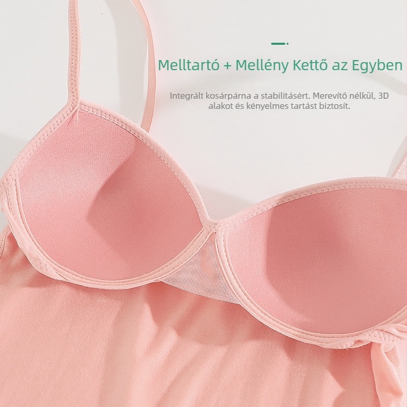 Modal női top beépített kosarakkal, mély V-nyakú, push-up, szép hát, alapréteg felső