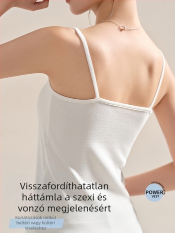 Keskeny fazonú női camisole felső sling-stílussal, Modal anyag (90–95% regenerált cellulóz), magas rugalmasság, rögzített vállpántok, hossz 50–65 cm