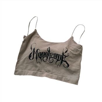 Nylon anyagú slim-fit tanktop dupla vállpánttal, street-hipster stílus, kreatív minta, 80–90% nylon