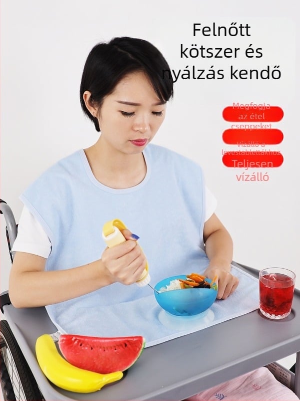 TPU vízálló felnőtt etető kötény bambusz rostból – puha és kényelmes, étkezéshez, uniszex