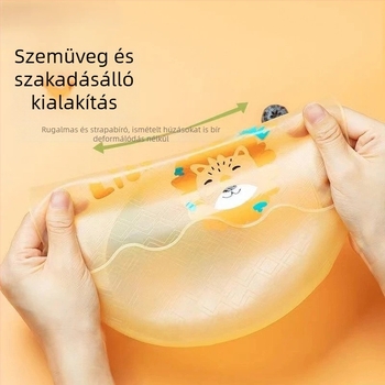 Szilikon baba etető kötény, vízálló és koszálló, könnyű, hordozható, mesefigurás mintával, csecsemőknek és kisgyermekeknek