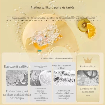 Szilikon baba etető kötény, vízálló és koszálló, könnyű, hordozható, mesefigurás mintával, csecsemőknek és kisgyermekeknek