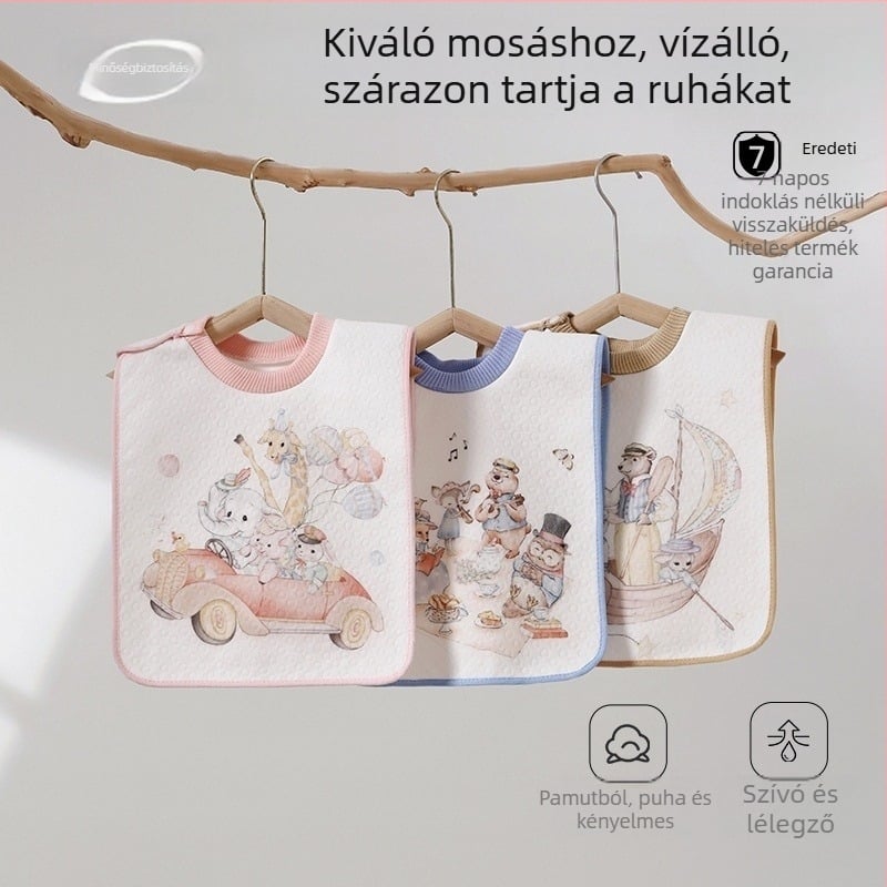 100% pamutból készült vízálló gyermek kötény, négy évszakos dizájn, 3–8 éveseknek, mintákkal: rajzfilmfigura/állat/virág