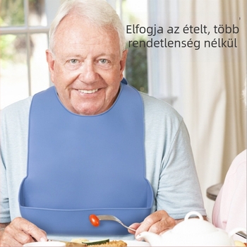 Szilikon etető kötény, vízálló, élelmiszer-minőségű, egyszínű, gyerekeknek
