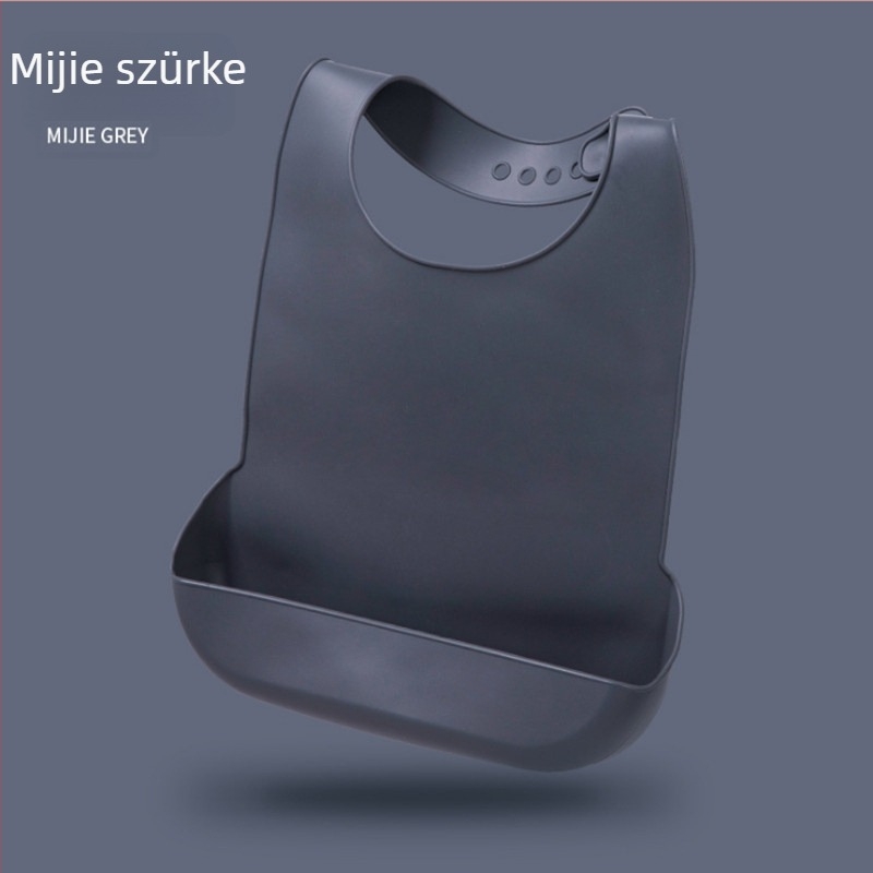 Szilikon etető kötény, vízálló, élelmiszer-minőségű, egyszínű, gyerekeknek
