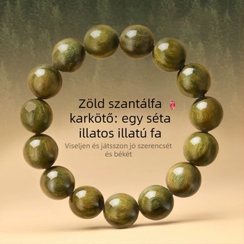 Férfi szantálfa karkötő, természetes kivitelezés, modern minimalista stílus, meditációs gyöngyök