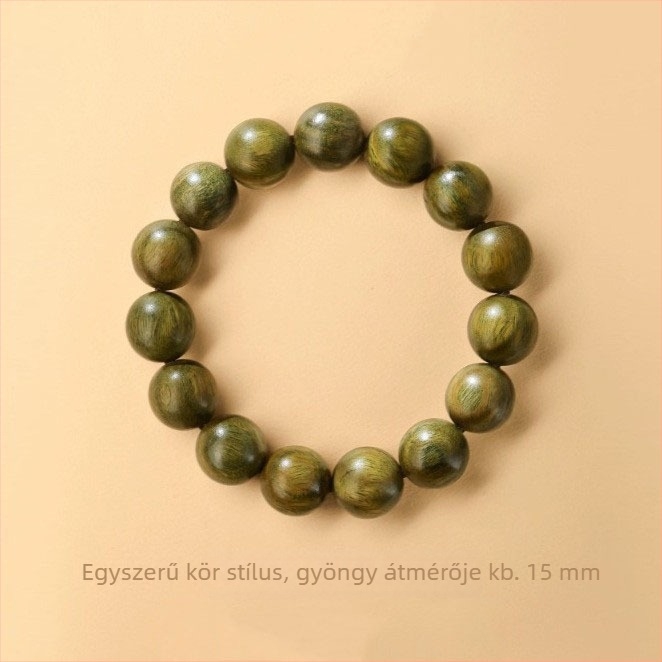 Férfi szantálfa karkötő, természetes kivitelezés, modern minimalista stílus, meditációs gyöngyök