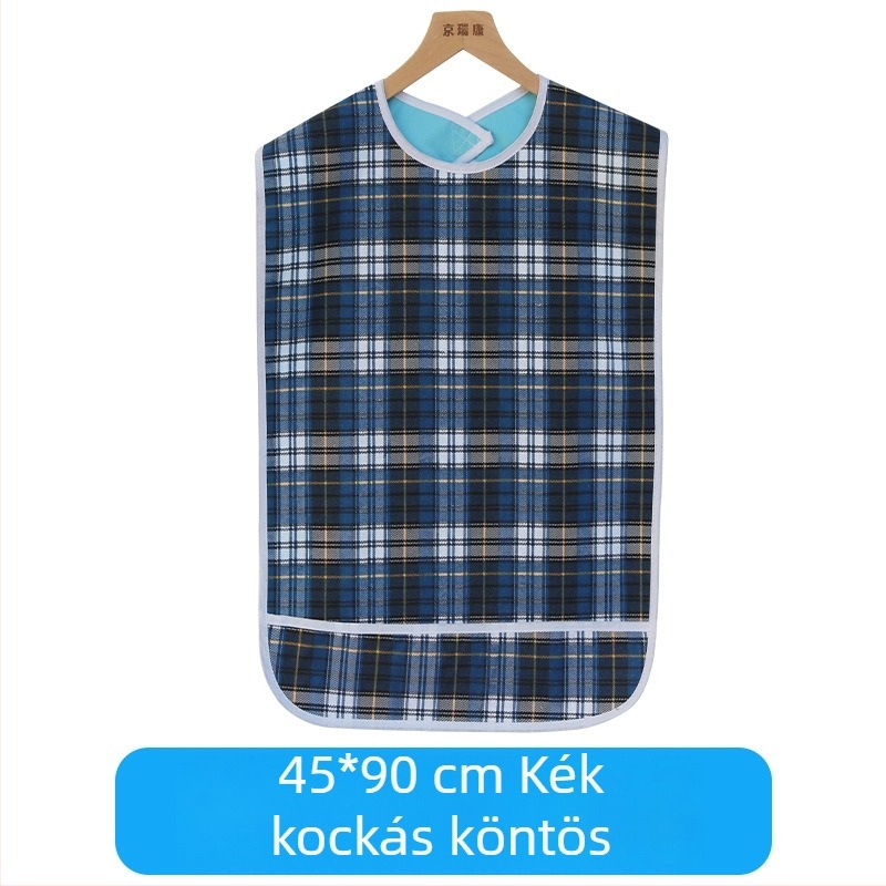 Étkezési kötény gyerekeknek - Kockás mintával, Tarpaulin anyag pamut + PVC vízálló bevonattal, Vízálló és foltálló