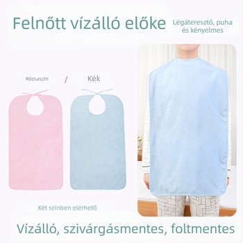 Felnőtt evőbib, bambuszrostból, vízálló és szennyeződésálló, mosható, uniszex