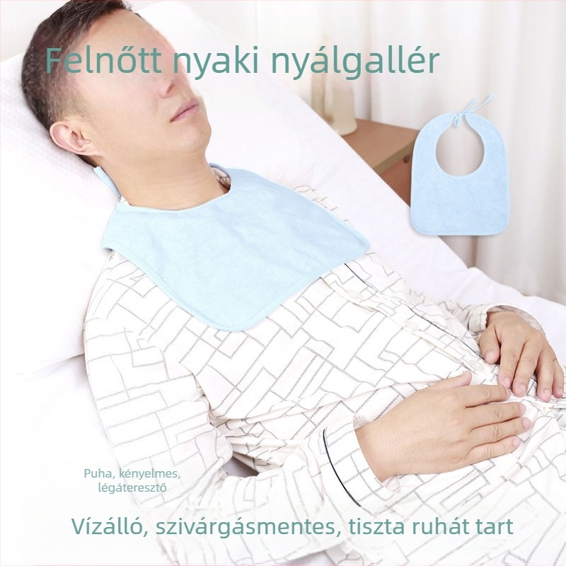 Felnőtt evőbib, bambuszrostból, vízálló és szennyeződésálló, mosható, uniszex