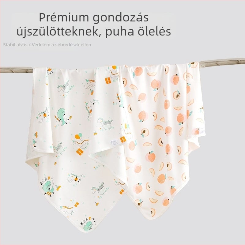 Újszülött körbefogó kendő, 95% pamut, állatmintás, tavasz–ősz, A osztályú biztonság