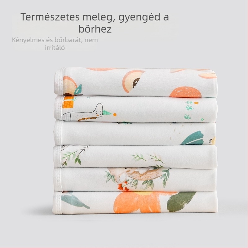 Újszülött körbefogó kendő, 95% pamut, állatmintás, tavasz–ősz, A osztályú biztonság