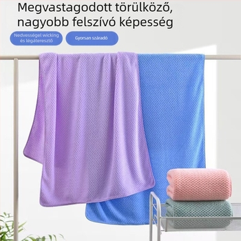 Korallfleece fürdőlepedő, nagy méretű ananász mintás rács, vastag, nedvszívó, otthoni használatra