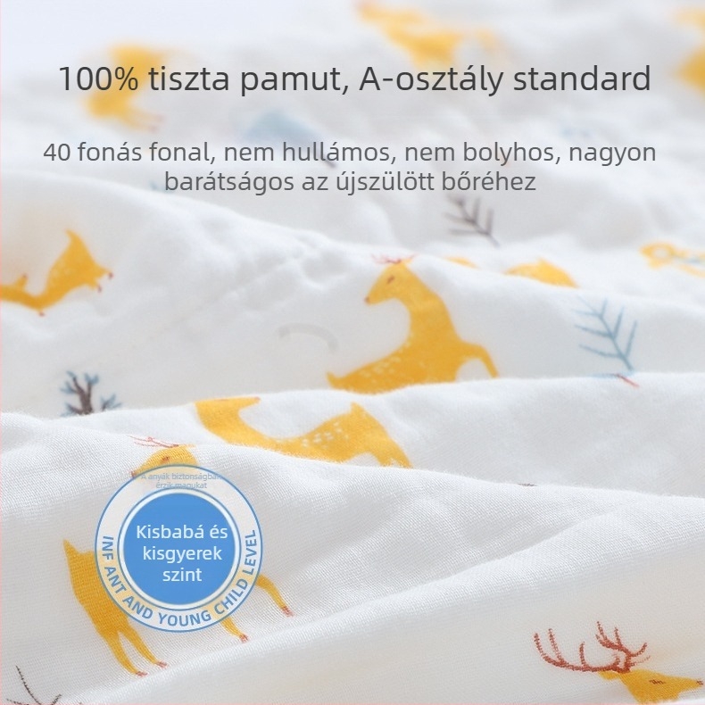 Baba fürdőlepedő, hatszálas fonal típusú A, 100% pamut, nyomtatás, sík szövés, 300-400 g