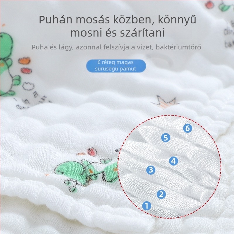 Baba fürdőlepedő, hatszálas fonal típusú A, 100% pamut, nyomtatás, sík szövés, 300-400 g