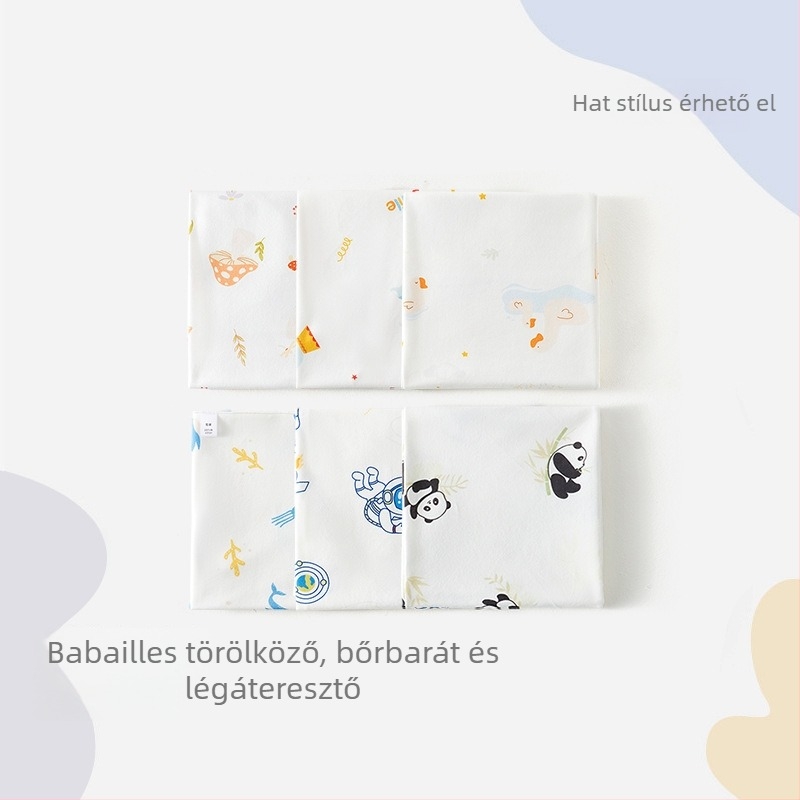Újszülött körbefogó kendő 100% pamutból, egész éves használatra, mintázat állatok/rajzfilmek, Biztonság A osztály