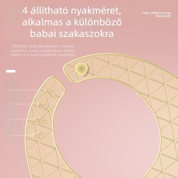 Bébi etető bib – élelmiszer-minőségű szilikon, vízálló és foltokkal szemben ellenálló, 0–3 éveseknek, kockás vagy egyszínű minta