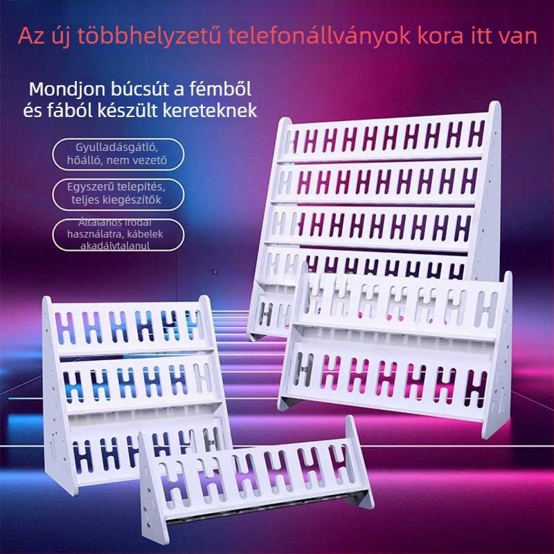 Telefon tartó asztali és padlón álló kivitelben, több pozíció, PVC, egyszerű stílus, 3C tanúsítvány