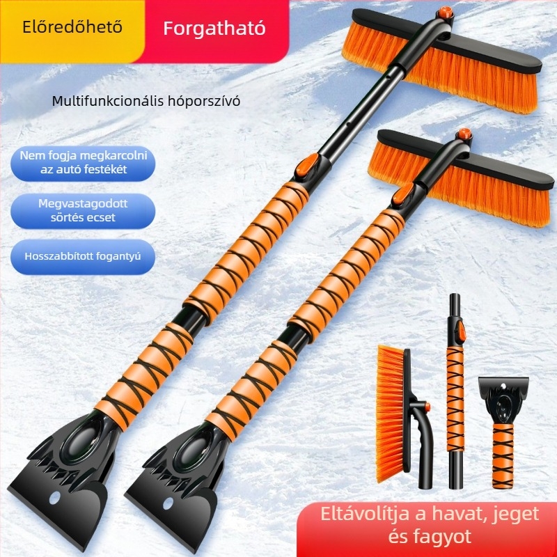 Autóhoz való hólapát ablaktisztítóval – Anyagok: ABS, alumíniumötvözet, PET; Típus: hólapát; Testreszabás: elérhető; Márka: Zhen shang (engedélyezett magánmárka)