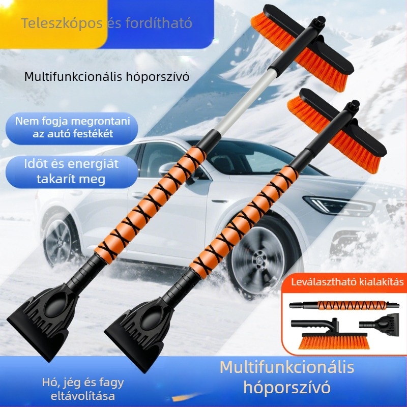 Autóhoz való hólapát ablaktisztítóval – Anyagok: ABS, alumíniumötvözet, PET; Típus: hólapát; Testreszabás: elérhető; Márka: Zhen shang (engedélyezett magánmárka)