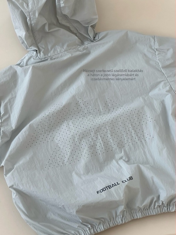 Unisex gyermek UV-védett, könnyű, légáteresztő kapucnis kabát, nylon anyagból, nylon béléssel, 7–12 éveseknek, nyár 2025.