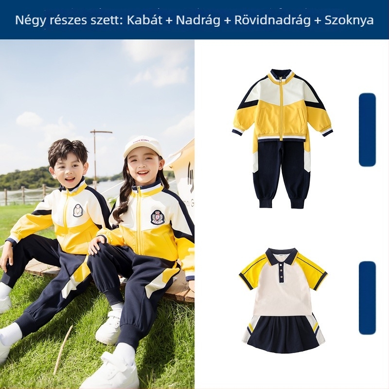 Less Star Clothing: Háromrészes iskolai egyenruha készlet gyerekeknek – uniszex, kényelmes stílus, 95% pamut, cipzár, egész éves viselet, 8+ éveseknek (140 cm felett)