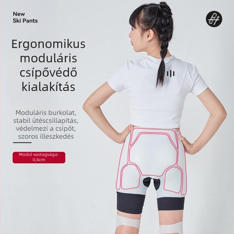 Szilikon csípővédő nadrág síeléshez és korcsolyázáshoz, uniszex, beépített párnázással, modell Hx1 klasszikus és hx2 könnyű