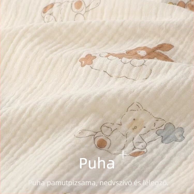 100% pamutból készült, dupla réteg géz éjszakai ruha nőknek, hosszú ujjú, kényelmes otthoni viselet, terhesbarát, plusz méret