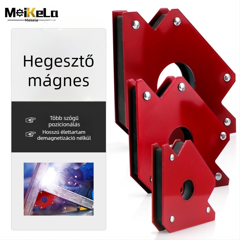 Mágneses hegesztő tartó — Nehéz acél kivitel, kapacitás 25/50/75 lbs, Mekla, 1 db készlet