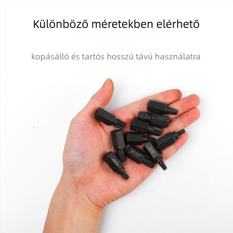 10 részes szénacél csavarmentő készlet tört csavarok és belső hatszögfejű csavarok eltávolításához