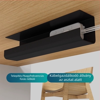 Asztal alatti kábelrendező — műanyag, modern letisztult stílus (Anyag: műanyag; Stílus: modern minimalist; Bevezetés éve: 2025; Tárolási helyszínek: asztal, nappali; Márka: Friendly)
