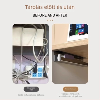 Asztal alatti kábelrendező — műanyag, modern letisztult stílus (Anyag: műanyag; Stílus: modern minimalist; Bevezetés éve: 2025; Tárolási helyszínek: asztal, nappali; Márka: Friendly)