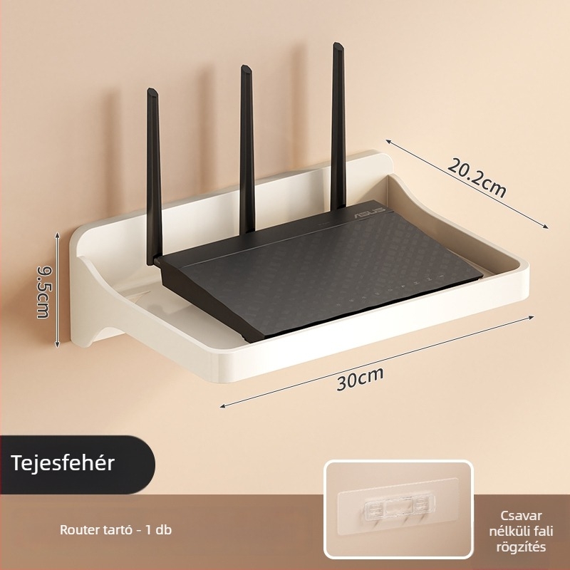 6-szintes routerállvány – többfunkciós szervező modem, set-top box és kábelek számára; szerelés szükséges