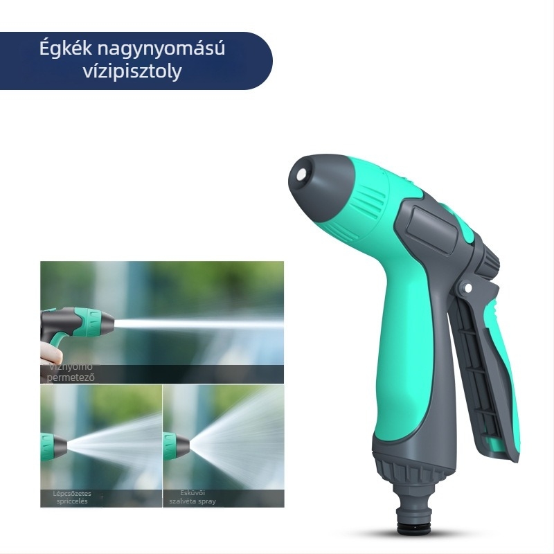 Öntöző tömlőhenger és tároló – műanyag spray fej, víznyomás 7, súly 2.5