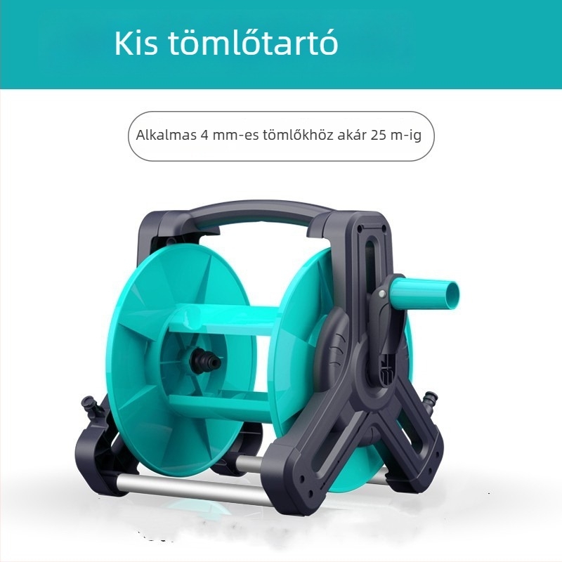 Öntöző tömlőhenger és tároló – műanyag spray fej, víznyomás 7, súly 2.5