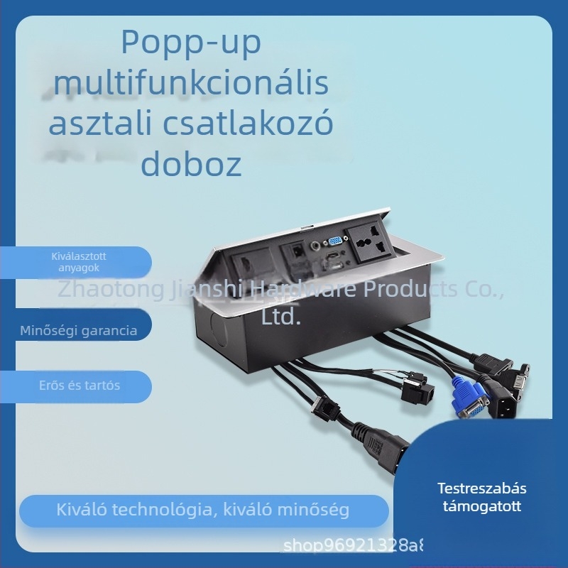 Pop-up beépített, multifunkcionális asztali aljzat, Jian shi márka, asztali beépítés