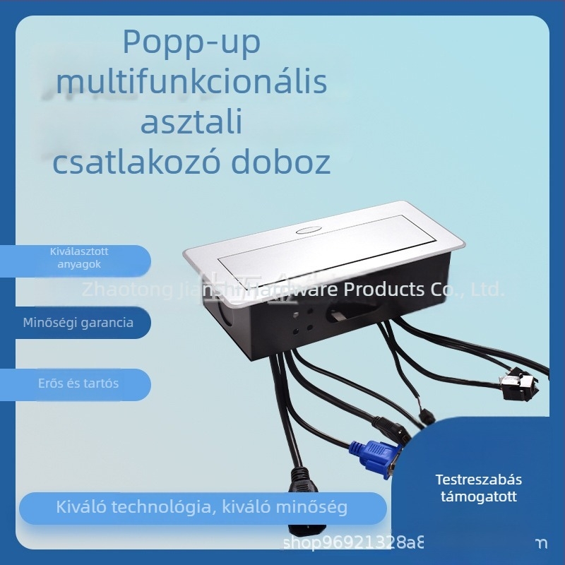 Pop-up beépített, multifunkcionális asztali aljzat, Jian shi márka, asztali beépítés