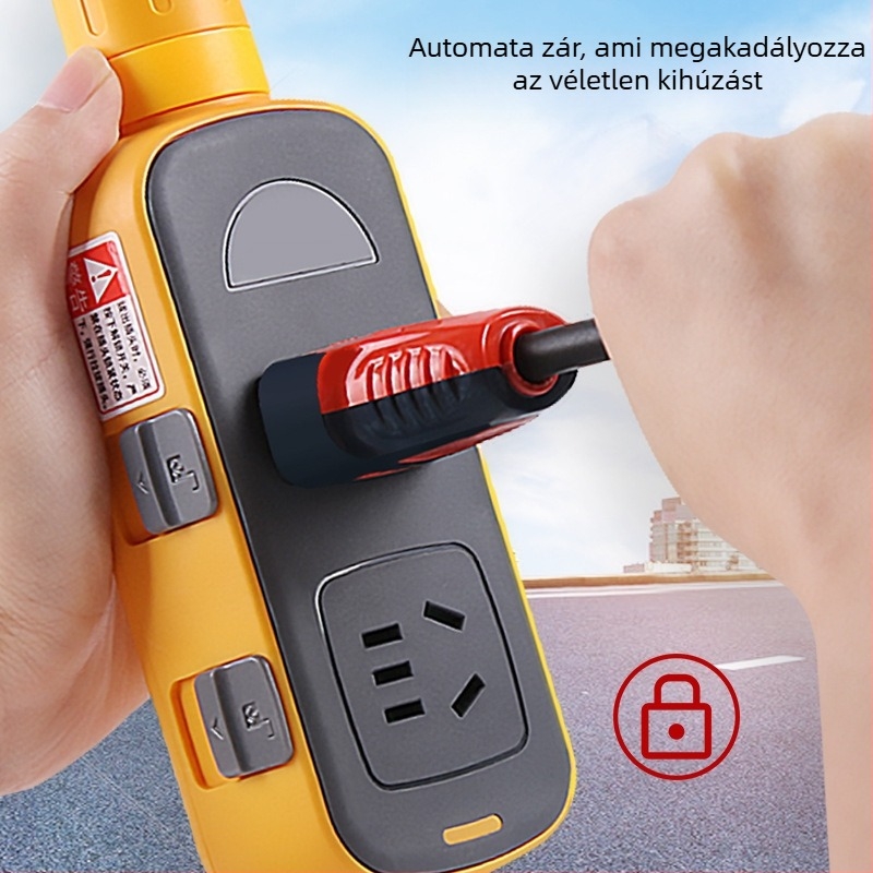 Zárral ellátott vezetékes aljzat, tiszta réz érintkezők, 10A, 100-250V, 2500W, Nemzeti Szabvány