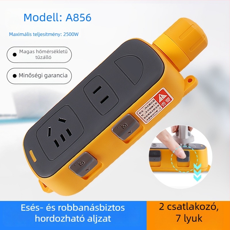 Zárral ellátott vezetékes aljzat, tiszta réz érintkezők, 10A, 100-250V, 2500W, Nemzeti Szabvány