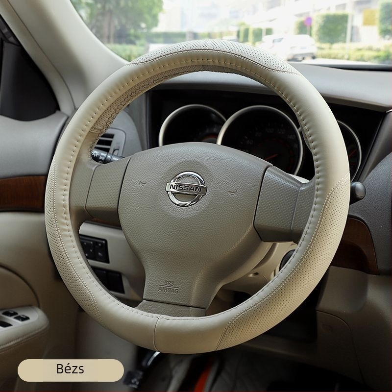 Volánvédő huzat, tehénbőrből készült, egyedi feldolgozás, téli használat, univerzális illeszkedés (Főbb jellemzők: tehénbőrből készült; egyedi feldolgozás; téli használat; univerzális illeszkedés)