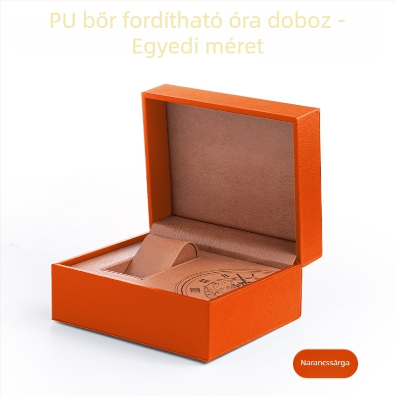 PU bőrrel párnázott óradoboz flip-tetővel, modell Tx-19, fehér külső papírtok, értékesítési csomagolás, ajándékcsomagolás