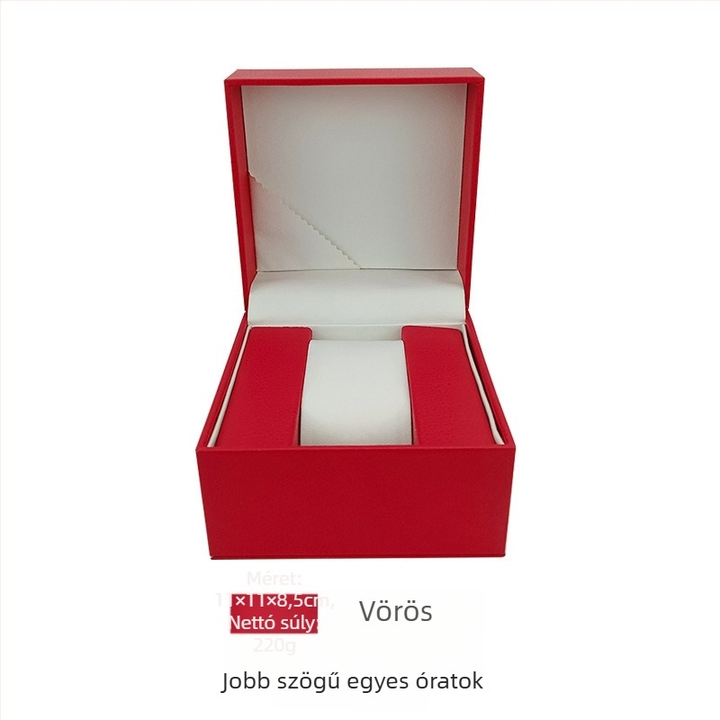 Kerek PU óradoboz – testreszabható, szitanyomás, PU bőr, ajándékcsomagolás, univerzális csomagolás