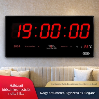 Asztali óra BeiDou GPS-szel, Wi‑Fi időszinkronizáció, örök naptár, LED-digitális kijelző, üvegborítású ház