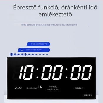 Asztali óra BeiDou GPS-szel, Wi‑Fi időszinkronizáció, örök naptár, LED-digitális kijelző, üvegborítású ház