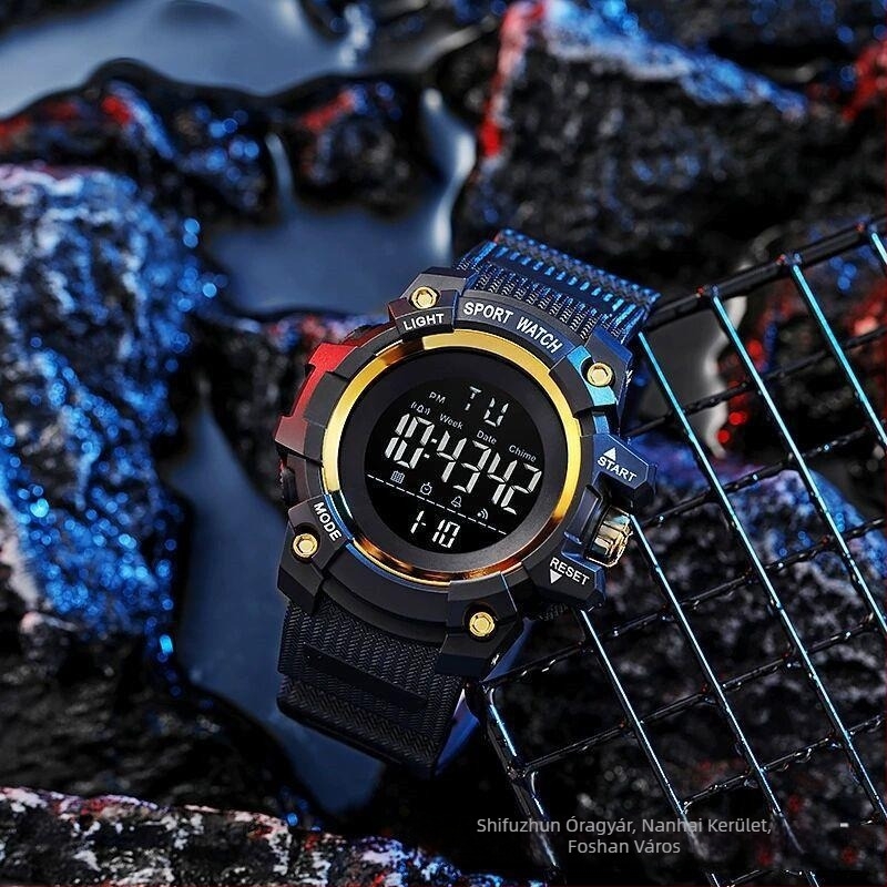 SFZ Elektronikus egyetemi óra – világító idő, digitális kijelző, ébresztő, 10 m vízállóság, TPU szíj