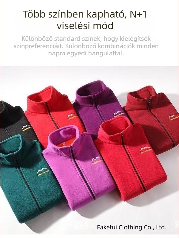 Középkorú nőknek készült polár fleece kardigán, ősz-tél, vastag anyag, casual szabás