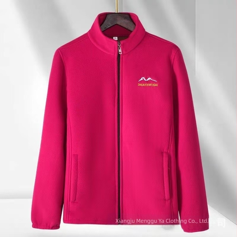 Középkorú nőknek készült polár fleece kardigán, ősz-tél, vastag anyag, casual szabás