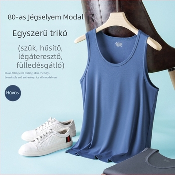 Férfi ujjatlan felső Ice Silk Modalból — vékony anyag, sporthoz