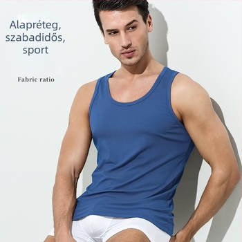 Férfi ujjatlan felső Ice Silk Modalból — vékony anyag, sporthoz